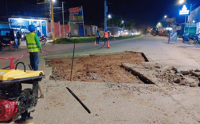 Trabajos en avenida La Joya